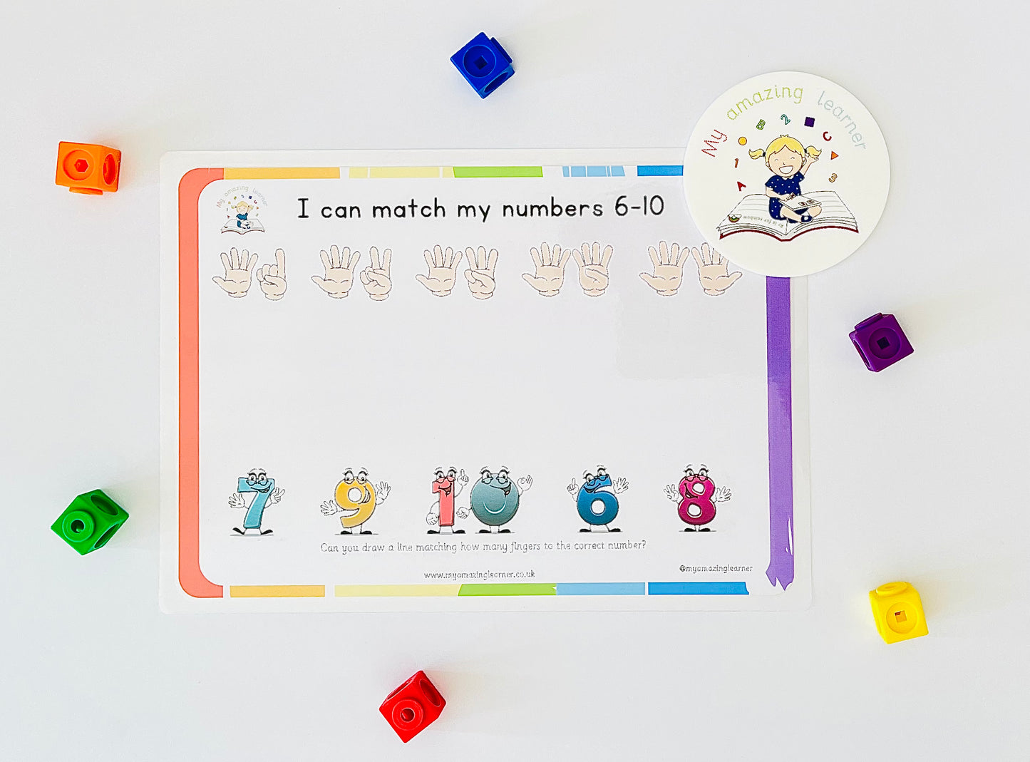 Number Matching (1-10) Double Sided Laminated Worksheet