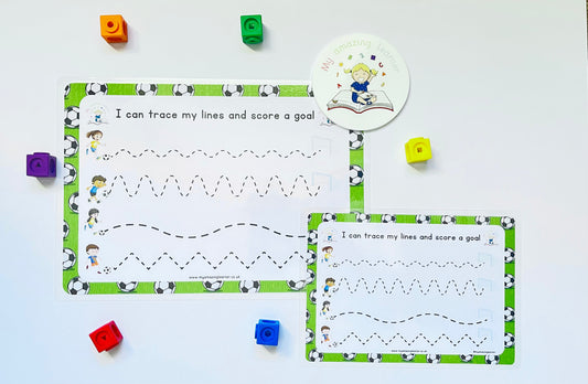 Football Line Tracing Laminated Worksheet