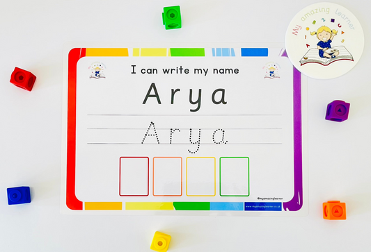 Child’s Name Laminated worksheet - Learn to write my name