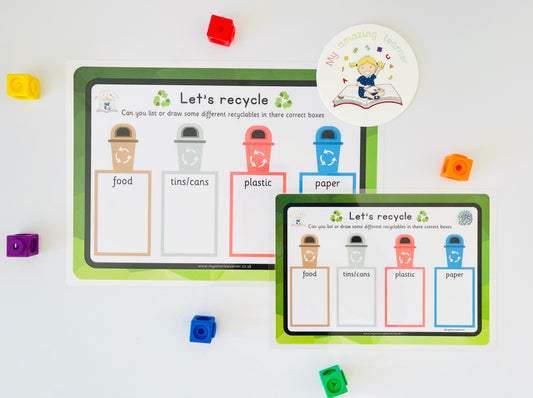 Let's Recycle Laminated Worksheet