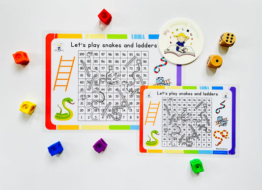 Snakes and Ladders Laminated Worksheet